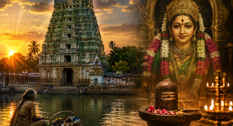 Sri Balambikai Sametha Madhyarjuneshwarar Temple at Pettavaithalai near Tiruchirappalli, a sacred Shiva temple known for fertility blessings and women's health.