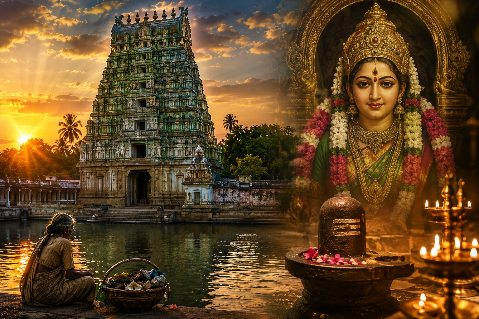 Sri Balambikai Sametha Madhyarjuneshwarar Temple at Pettavaithalai near Tiruchirappalli, a sacred Shiva temple known for fertility blessings and women's health.